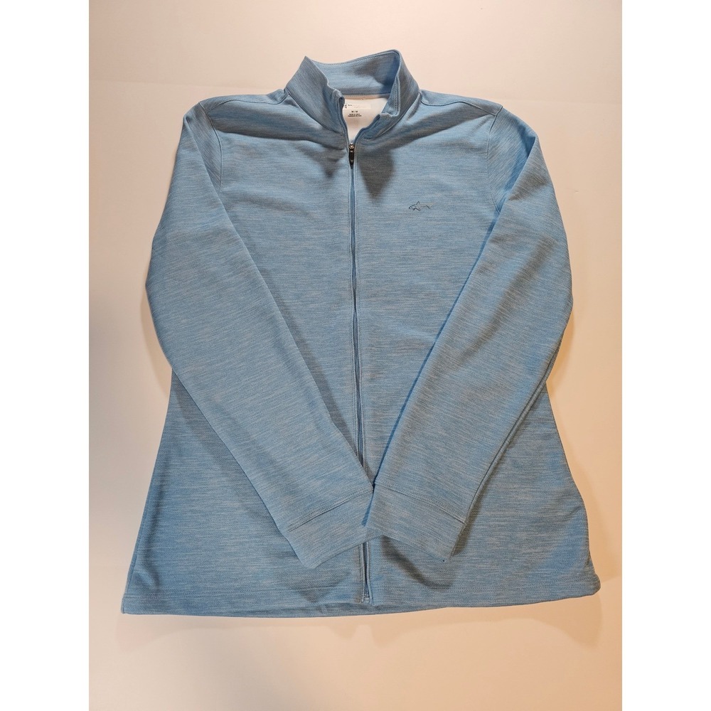 Greg Norman Full Zip Jacket Womens Medium Blue Heathered Golf Activewear